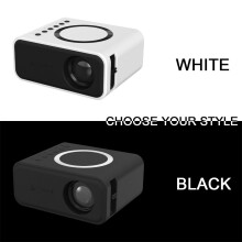(White, UK Plug) LED Smart TV Portable Home Theater USB Wire Wifi Wireless Sync Phone Game Beamer 1080P Video