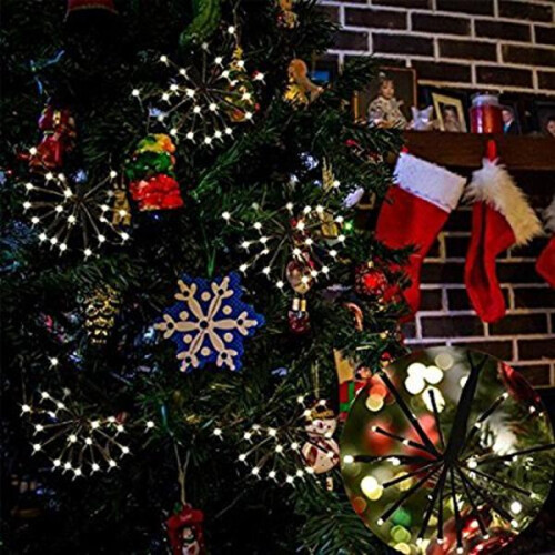 (EU Plug) 2M 100LEDs Warm White Firecracker Fairy String Light for Christmas Patio Party EU US Plug 2