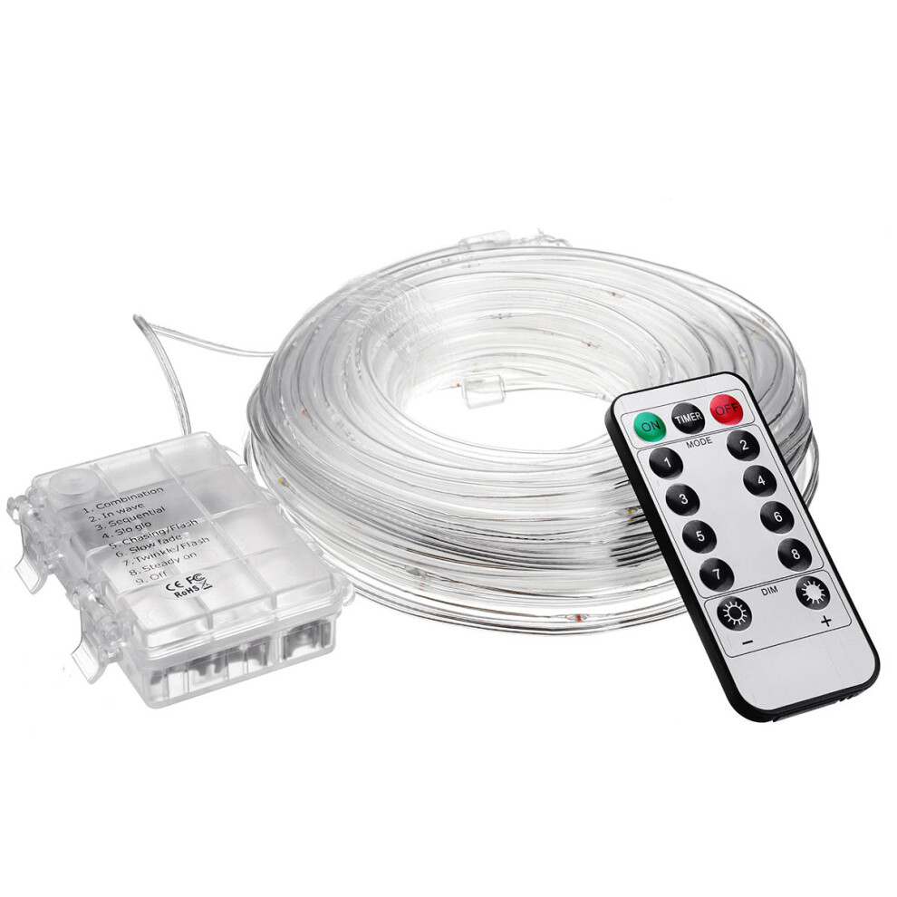 (Warm White) 12M Battery Powered 120LED String Light 8 Modes Remote Control Fairy Lamp Party Christmas Home Decor-image-OPC-PJHC7N6-NEW