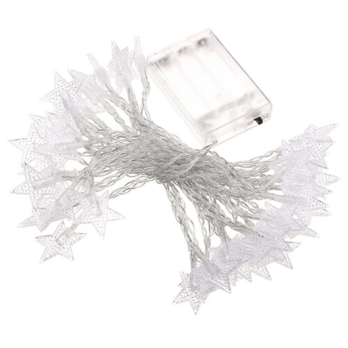 (Warm White) Battery Powered 5M 40LEDs Star Fairy String Light for Christmas Party Ddcor DC4.5V