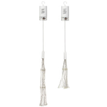 (Warm White) Battery Operated 198LED Dandelion Hanging String Light Silver Wire 8 Mode Dimmable Christmas Decor