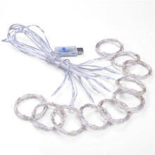 (Warm White, 3M*1M) 3M*1M/3M*2M USB Waterproof Sliver Wire LED String Light Curtain Tree Strip Fairy Christmas Decorations Clearance Christmas Lights
