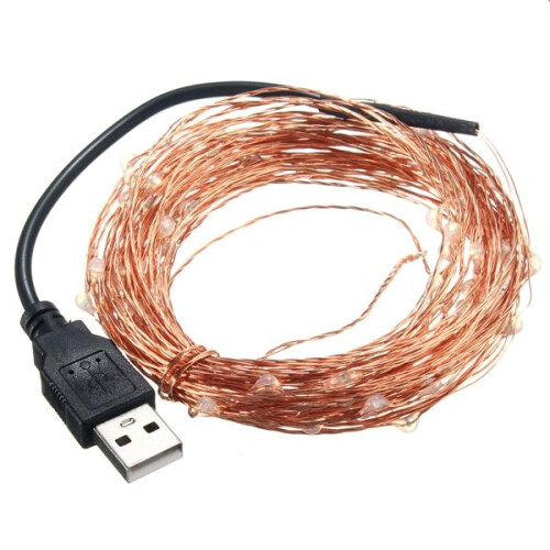 (Warm White) 10M 100 LED USB Copper Wire LED String Fairy Light for Christmas Party Decor 2