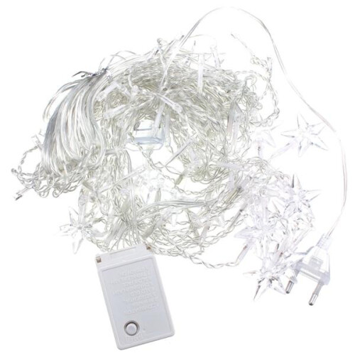 (Warm White) Multi 3.5M 100SMD Five-Pointed Star LED String Curtain Lights Xmas Wedding Decor 220V