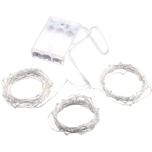 (Red+Blue+White) Battery Powered 10M Waterproof Four Modes Optional Silver Wire Fairy String Lights For Xmas Party 1