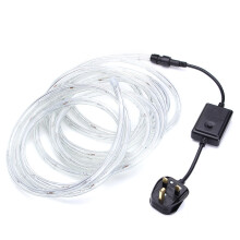 (White, EU Plug) 6M Warm White White Colorful 96LEDs Rope Strip Light for Christmas Party Outdoor Decor AC220V