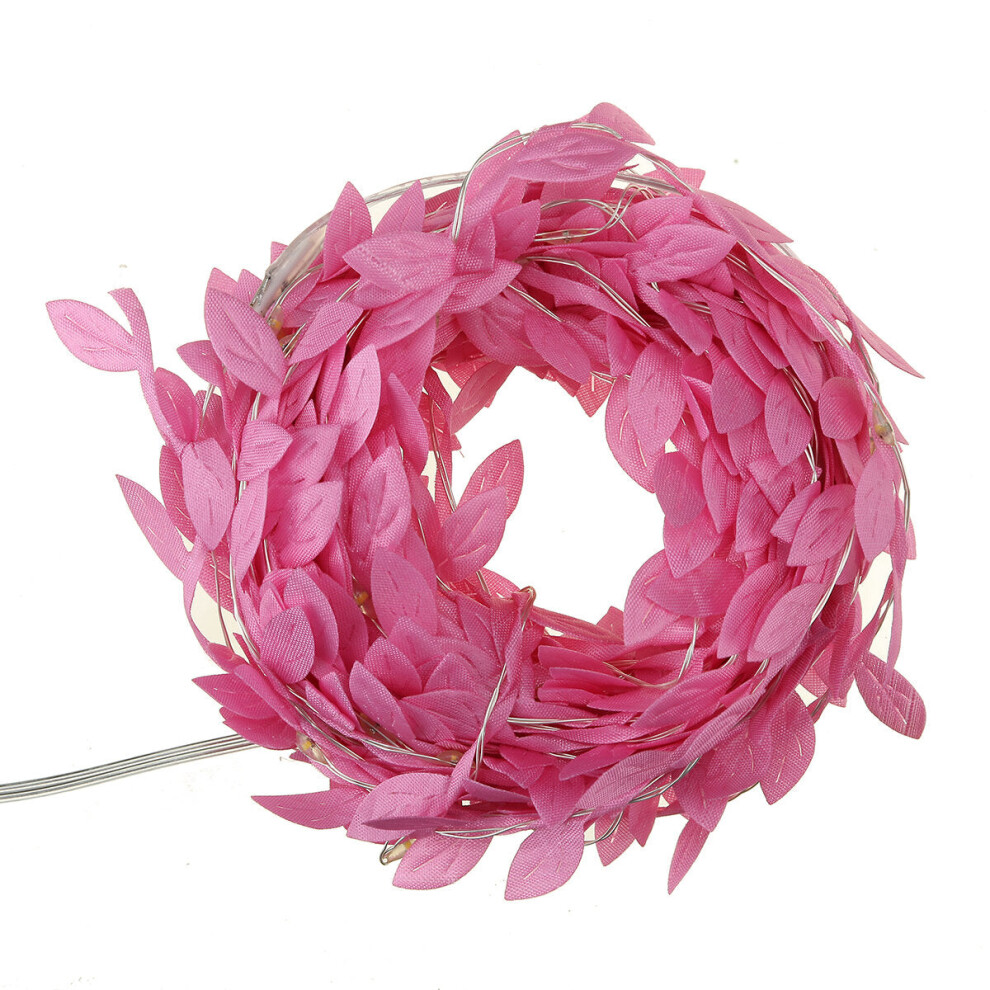 (10M(Battery Box)) 2/3/5/10M Pink LED Leaves Ivy Garland Fairy String Light Party Xmas Garden-image-OPC-PJHC8JJ-NEW