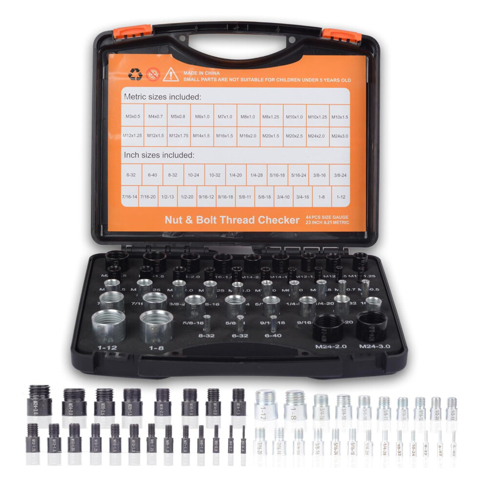 Thread Checker Set 23Pcs Imperial 21Pcs Metric