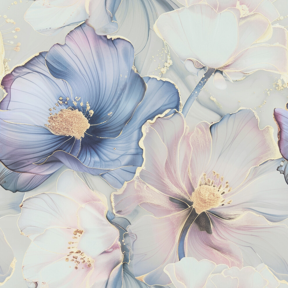 Muriva Bliss Floral Pink Gold Wallpaper 228501