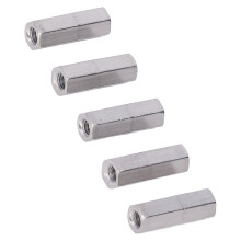 M6x1 Sechskantkupplungsmutter 30 mm Edelstahl 304 Gewindestangenverbindungsstück rostfrei