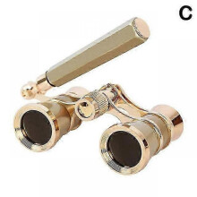 (C) Opera Glasses Binoculars Metal Body With Chain/handle Theater Telescope Women Girls Optical Design Gift Retro Binoculars