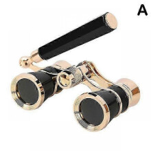 (A) Opera Glasses Binoculars Metal Body With Chain/handle Theater Telescope Women Girls Optical Design Gift Retro Binoculars