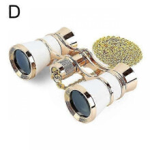 (white) Opera Glasses Binoculars Metal Body With Chain/handle Theater Telescope Women Girls Optical Design Gift Retro Binoculars