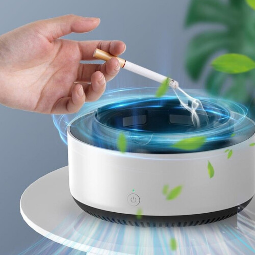 Smart Self-Extinguishing Ashtray, 260g, 7.5x13.2cm, White & Black 2