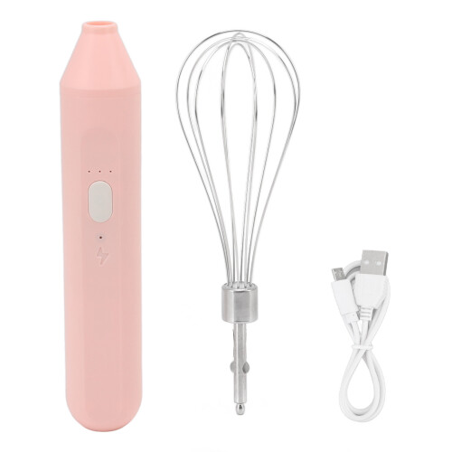 Pink USB Rechargeable Handheld Egg Beater with 1200mAh Lithium Battery 1