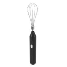 Portable USB Rechargeable Handheld Egg Beater with Steel Whisk, 194g Black