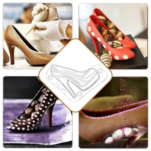 3D Plastic High Heel Shoe Chocolate Mold DIY Handmade Cake Chocolate Making 1
