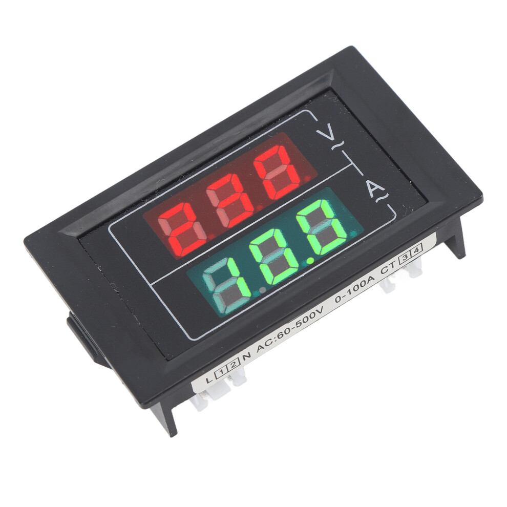 Compact Led Digital Single Phase Meter Ac60-500V Voltmeter Ammeter 8751338595974