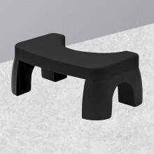 Toilet Potty Foot Stool Black, PP, 27x17x25x42.5cm, Slipping Prevent