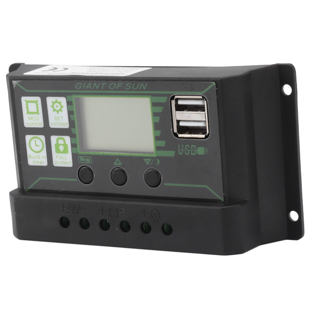 Solar Charge Controller Lcd Display 200A Pwm Regulator Dual Usb Ports Abs 5V 9411338598274