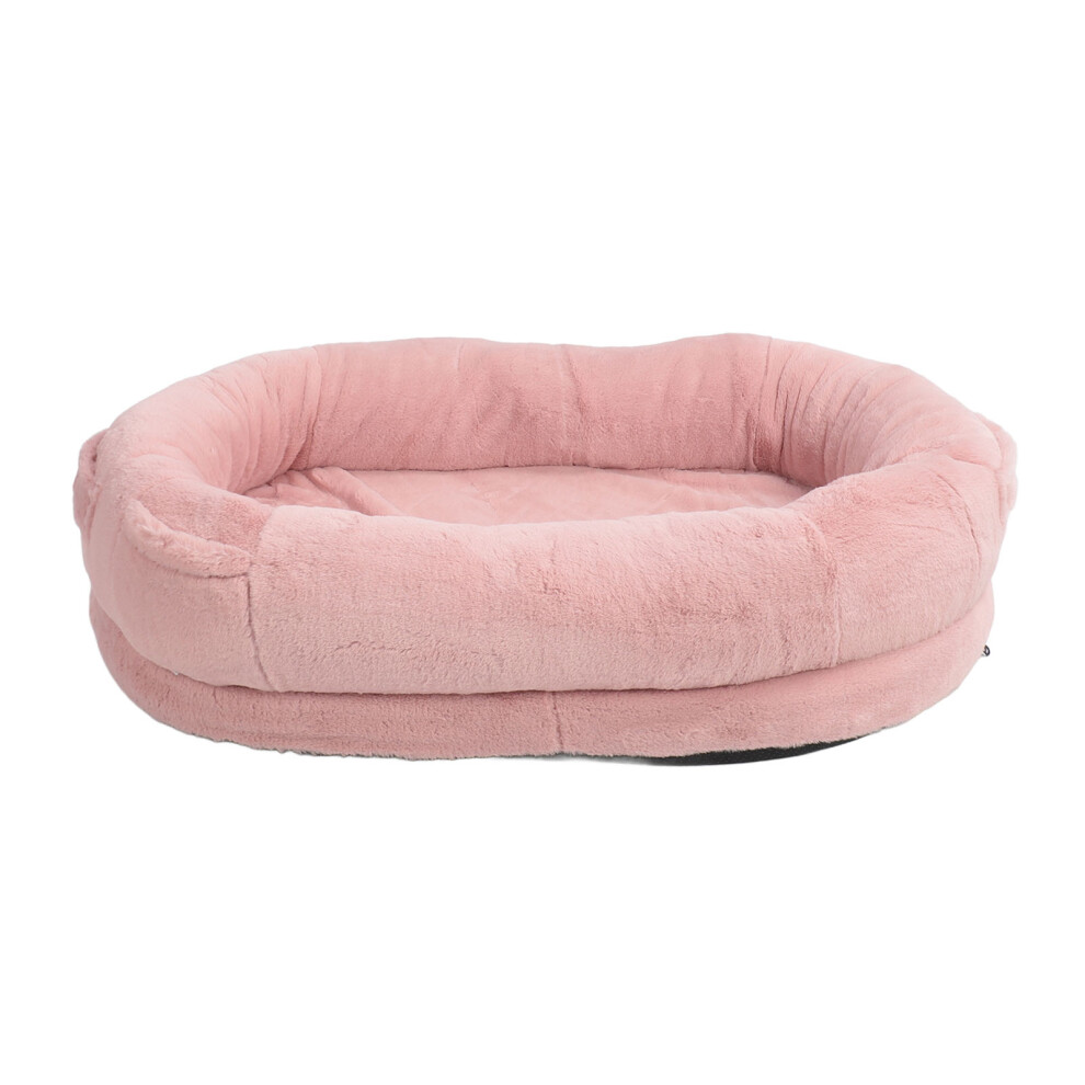 Coral/Pink Human Dog Bed Neck Head Support Soft Cozy Giant