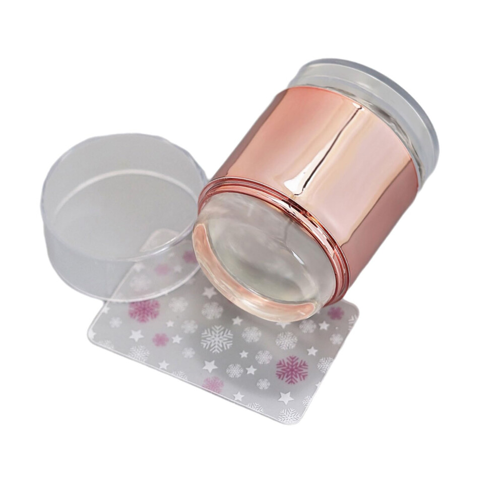 Gold Nail Art Stamper Kit Clear Silicone Nail Stamping Kit Jelly Stamper With Scrapers For French Manicure Rose