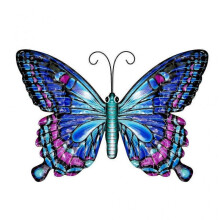 (Blue) 3D for Butterfly Wall Hanging Decor Wrought Iron Courtyard Garden Home Window Decoration Indoor Outdoor Ornaments
