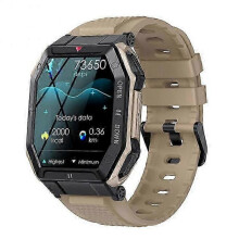 (Khaki) K55 1.85" IPS Smart Watch Bluetooth Call Music Watch Outdoor Multi-Sport Mode Health Watch with Heart Rate Blood Pressure Blood Ox