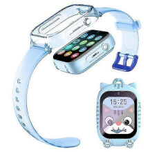 (Blue) K26 1.83 inch Display Detachable Smart Watch 4G Call GPS Positioning Kids Watch with Lanyard+Silicone Case