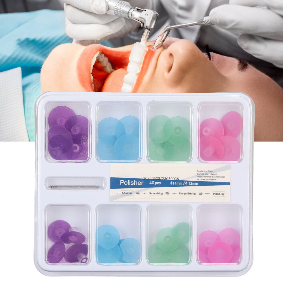40Pcs Dental Polishing Discs Set - Colorful Surface Grinding, Mandrel Type A 6921338604293