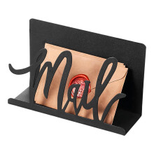Letter Holder - Black Desktop File Organiser with Vertical Display Slots for Post Card and Document Storage