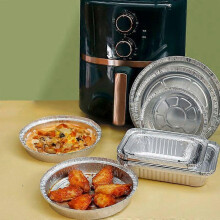 (20 Pc, F130L) 20Pcs Tray Aluminum Foil Tray Air Fryer Tin Barbecue Baking Disposable Supplies