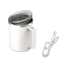 (1 pc, White) New Fully Automatic Stirring Cup Rechargeable Waterproof Coffee Cup Magnetic Sti