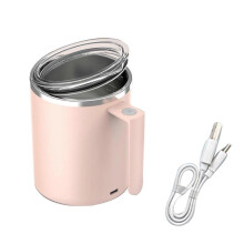 (1 pc, Pink) New Fully Automatic Stirring Cup Rechargeable Waterproof Coffee Cup Magnetic Sti