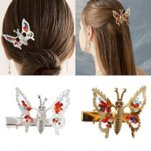 (8 pc, Silver) A Set Of 8 Butterfly Hairpins That Girls Can Move