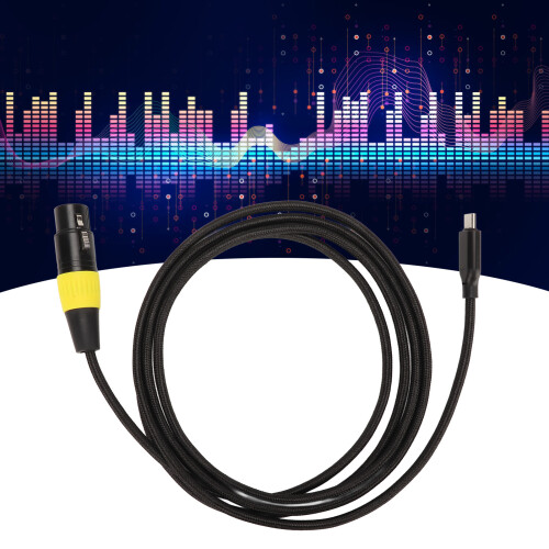 XLR-zu-USB-C-Kabel: Type-C zu XLR, 2 m Schwarz/Gelb