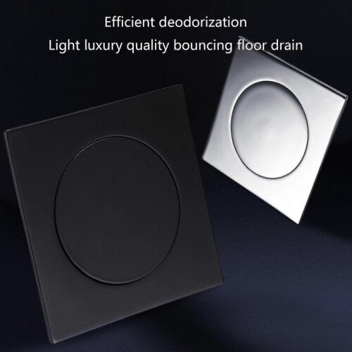 (Chrome) Bouncing Floor Drain for Pop Up Foot Brass Chrome Anti-odor Bath Square Drains 2
