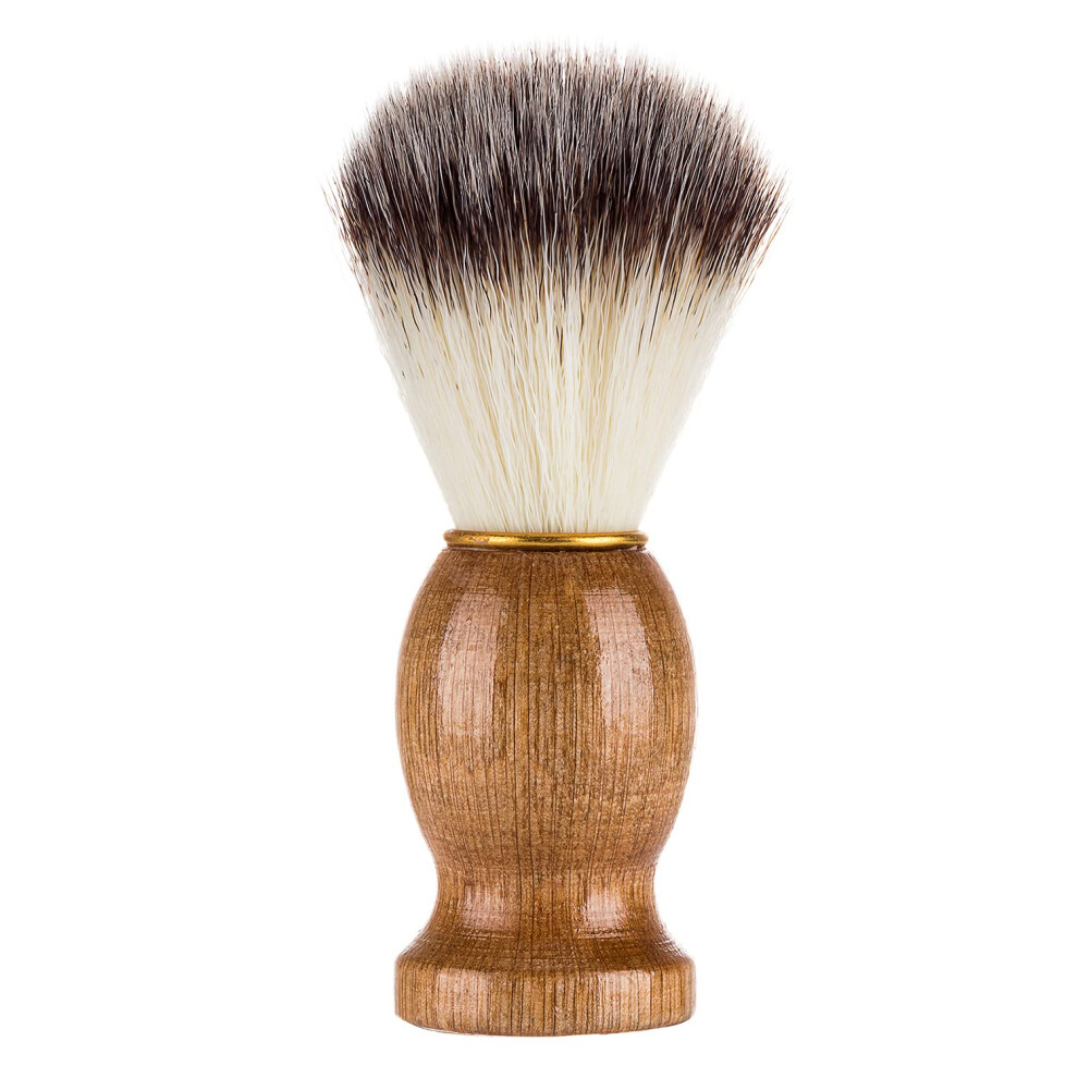 Men's Beard Shaving Brush with Wooden Handle - Hairdressing Salon Beard Cleaning Tool for Grooming and Shaving