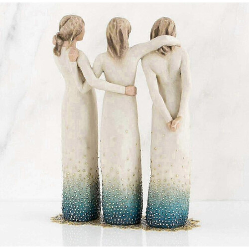 (A) Willow Tree By My Side,3sister By My Side Sculpture Sculpted Handpainted Figure