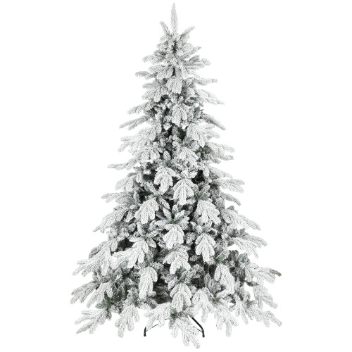 Homcom (S) HOMCOM Christmas Tree with Flocked Realistic Tips, Hinged Xmas Tree 1