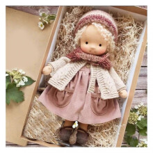 (K) Waldorf Doll Handmade, Handmade Waldorf Doll, Vintage Crocheted Doll