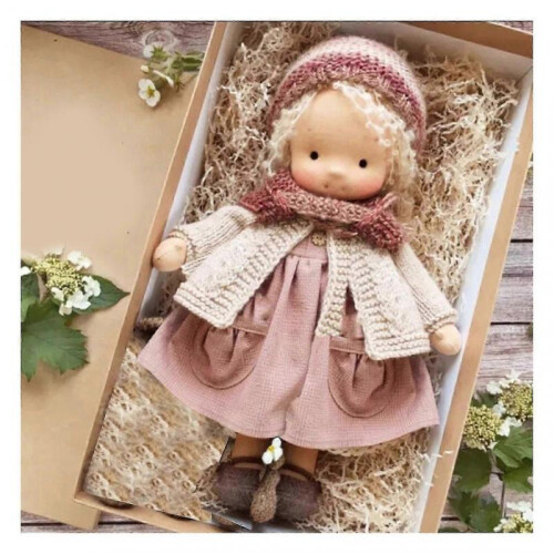 (K) Waldorf Doll Handmade, Handmade Waldorf Doll, Vintage Crocheted Doll
