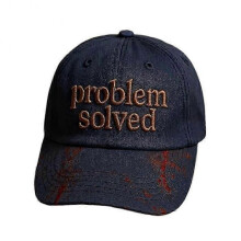 (Blue) Unisex Casual Dark Blood Stain Hat Problem Solved Bloody Caps