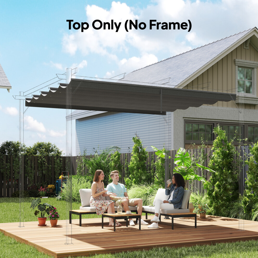 Outsunny 3.5X2.6 M Pergola Cover Replacement For 4X3 M Frame, Light Grey