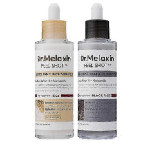 (White) Dr.Melaxin PEEL SHOT GLOW EXFOLIANT RICE AMPOULE (WHITE RICE/BLACK RICE)