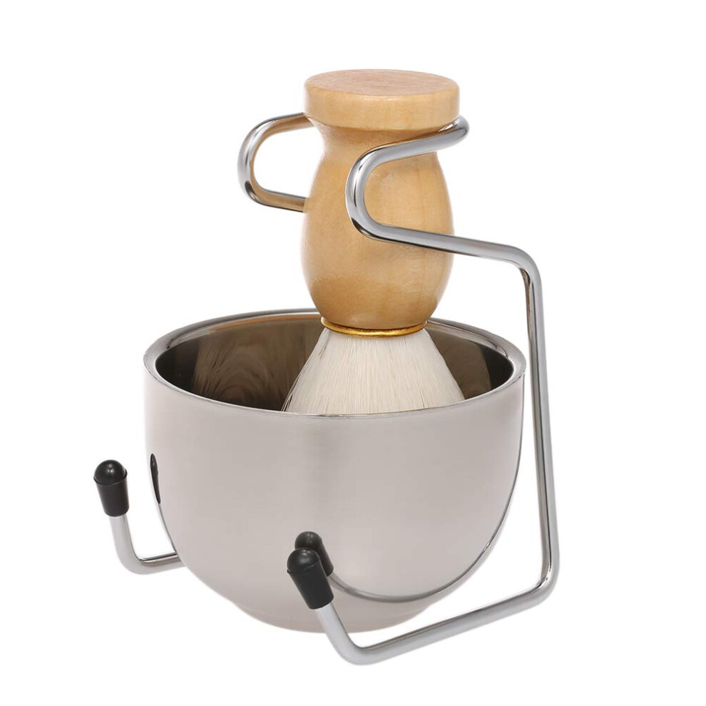 Shaving Stand Male Shaving Set with Brush, Soap Dish, and Beard Razor for Facial Hair Grooming Essentials