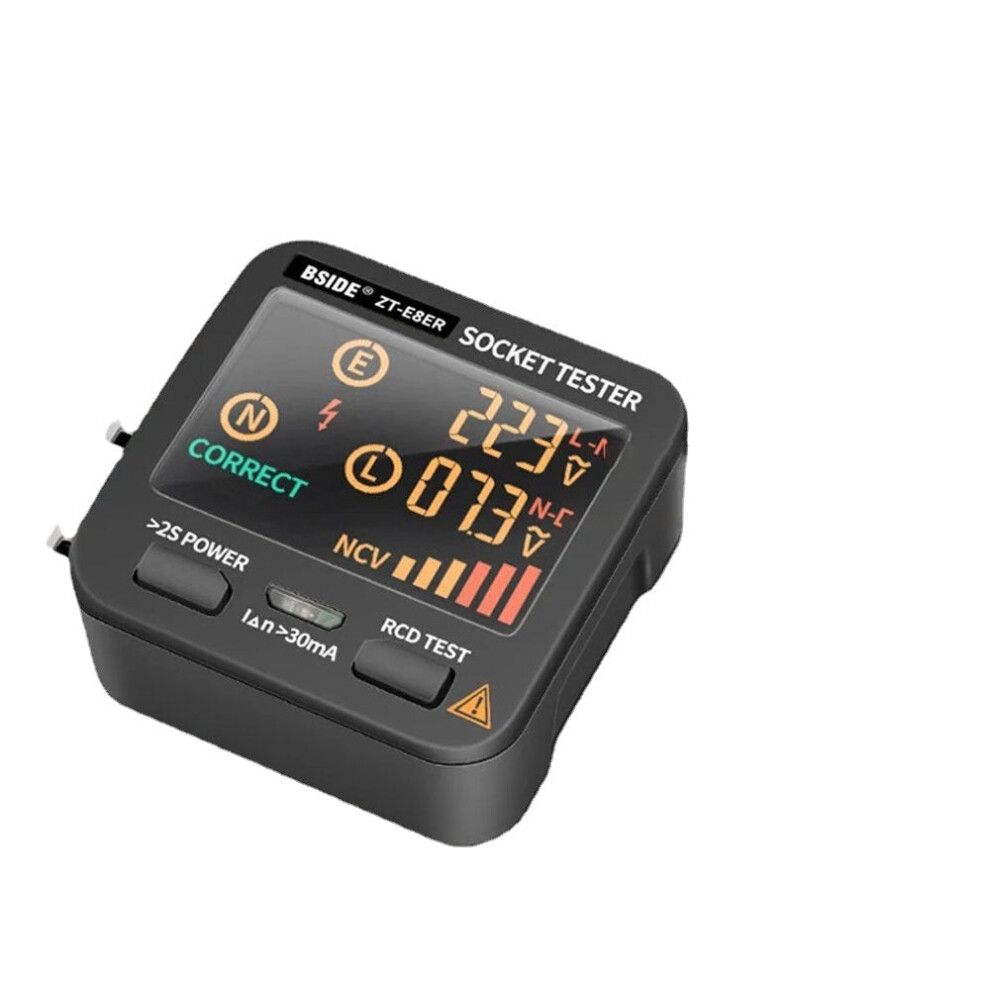 (Us Plug) Electric Socket Tester Outlet Tester Digital Lcd Display With Ncv Test Rcd Test Polarity Test Electric Circuit Polarity Voltage Detector 6112212097106