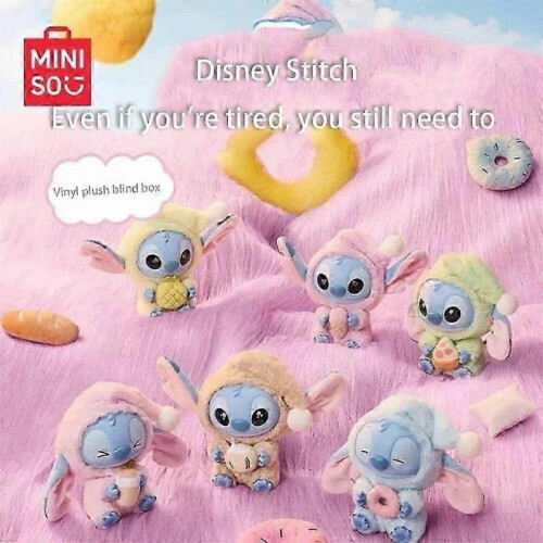 New Miniso Stitch Eat Something Before Sleep Series Vinyl Figure Blind Box 2