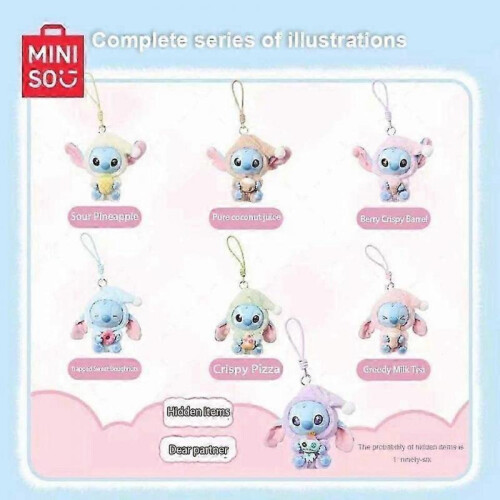 New Miniso Stitch Eat Something Before Sleep Series Vinyl Figure Blind Box 1