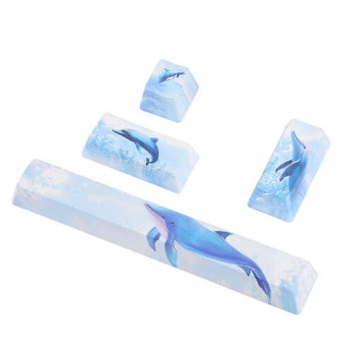 DIY Dolphin Pattern Keyboard Keycaps 1